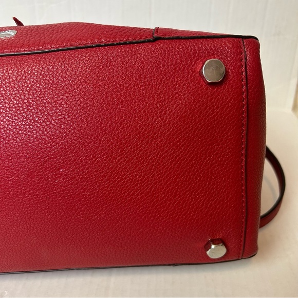 Rebecca Minkoff Regan Satchel Leather Tote In Scarlet Color - Picture 6 of 15